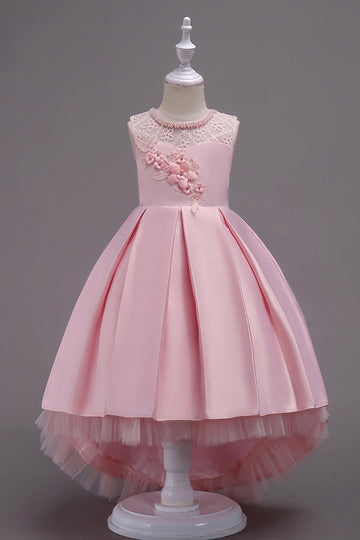 Robe haute haute fleur bleue avec perles